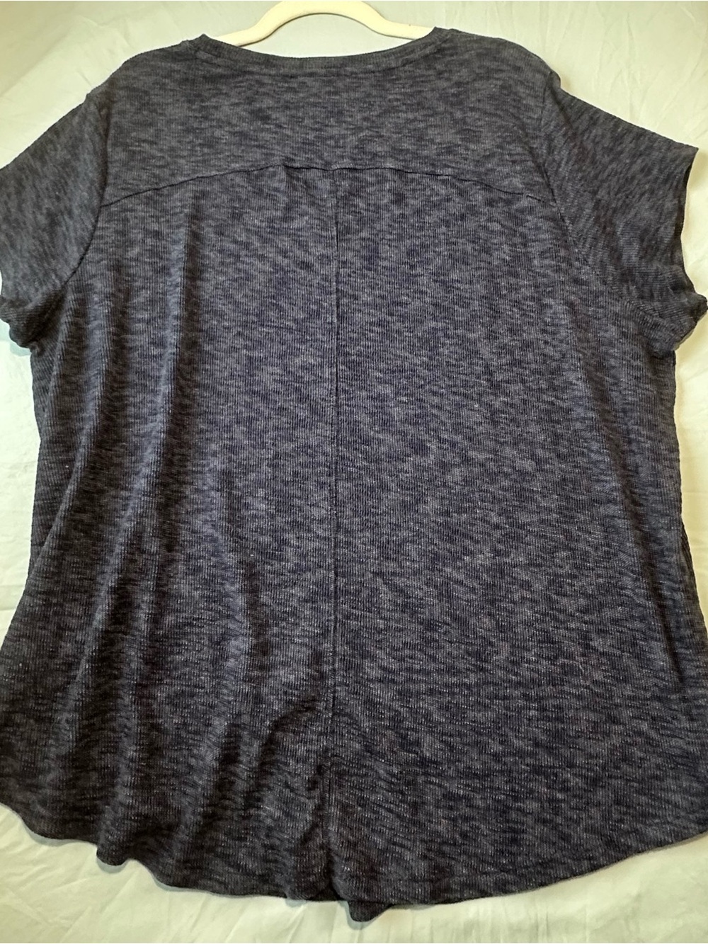 Natural Reflections Heathered Navy Knit Top Short Sleeve Size 1X - Picture 2 of 4